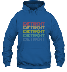 Vintage 1980s Style Detroit Michigan Hooded Sweatshirt Hooded Sweatshirt - belovedtshirt