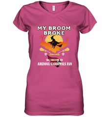 Broom Broke So I Became an Arizona Cardinals Fan  NFL Halloween Costume Women's V-Neck T-Shirt Women's V-Neck T-Shirt - belovedtshirt