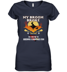 Broom Broke So I Became an Arizona Cardinals Fan  NFL Halloween Costume Women's V-Neck T-Shirt Women's V-Neck T-Shirt - belovedtshirt