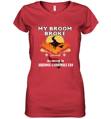 Broom Broke So I Became an Arizona Cardinals Fan  NFL Halloween Costume Women's V-Neck T-Shirt Women's V-Neck T-Shirt - belovedtshirt