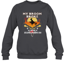 Broom Broke So I Became An Atlanta Falcons Fan  NFL Halloween Costume Crewneck Sweatshirt Crewneck Sweatshirt - belovedtshirt