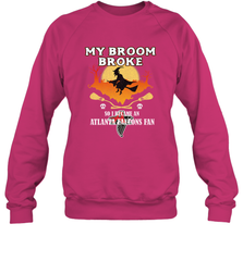 Broom Broke So I Became An Atlanta Falcons Fan  NFL Halloween Costume Crewneck Sweatshirt Crewneck Sweatshirt - belovedtshirt
