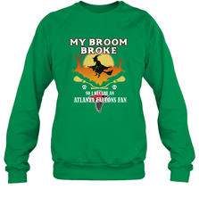 Broom Broke So I Became An Atlanta Falcons Fan  NFL Halloween Costume Crewneck Sweatshirt Crewneck Sweatshirt - belovedtshirt