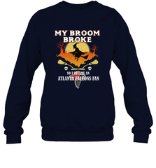Broom Broke So I Became An Atlanta Falcons Fan  NFL Halloween Costume Crewneck Sweatshirt Crewneck Sweatshirt - belovedtshirt