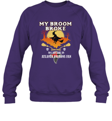 Broom Broke So I Became An Atlanta Falcons Fan  NFL Halloween Costume Crewneck Sweatshirt Crewneck Sweatshirt - belovedtshirt