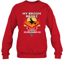 Broom Broke So I Became An Atlanta Falcons Fan  NFL Halloween Costume Crewneck Sweatshirt Crewneck Sweatshirt - belovedtshirt