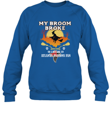 Broom Broke So I Became An Atlanta Falcons Fan  NFL Halloween Costume Crewneck Sweatshirt Crewneck Sweatshirt - belovedtshirt