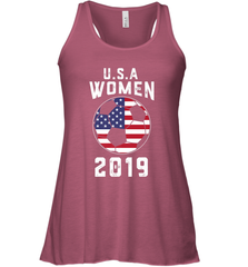 USA United States Women 2019 Soccer US Futbol Women's Racerback Tank Women's Racerback Tank - belovedtshirt