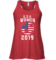 USA United States Women 2019 Soccer US Futbol Women's Racerback Tank Women's Racerback Tank - belovedtshirt