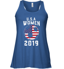 USA United States Women 2019 Soccer US Futbol Women's Racerback Tank Women's Racerback Tank - belovedtshirt