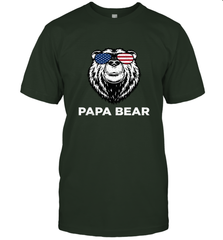 4th of July Papa Bear American Flag Glasses Patriotic Men's T-Shirt Apparel - belovedtshirt