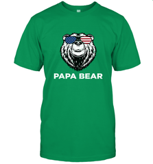 4th of July Papa Bear American Flag Glasses Patriotic Men's T-Shirt Apparel - belovedtshirt