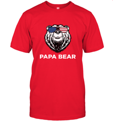 4th of July Papa Bear American Flag Glasses Patriotic Men's T-Shirt Apparel - belovedtshirt