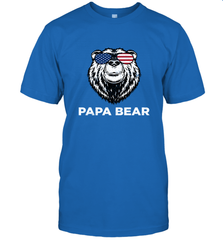 4th of July Papa Bear American Flag Glasses Patriotic Men's T-Shirt Apparel - belovedtshirt