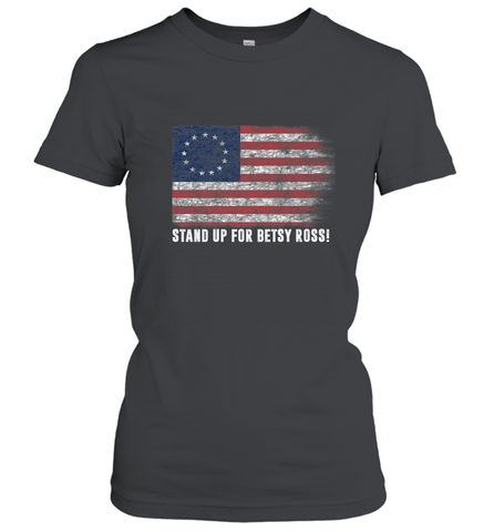 Patriotic 1776 Tee Respect the Flag Stand up for Betsy Ross Women's T-Shirt Women's T-Shirt / Black / S Women's T-Shirt - belovedtshirt