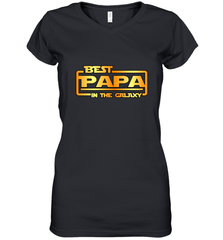 The best Papa in the galaxy Women's V-Neck T-Shirt Women's V-Neck T-Shirt - belovedtshirt