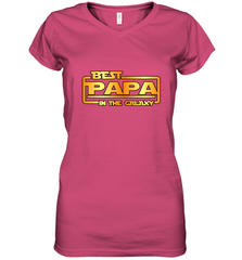The best Papa in the galaxy Women's V-Neck T-Shirt Women's V-Neck T-Shirt - belovedtshirt