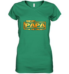 The best Papa in the galaxy Women's V-Neck T-Shirt Women's V-Neck T-Shirt - belovedtshirt