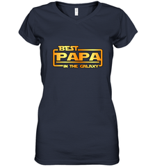 The best Papa in the galaxy Women's V-Neck T-Shirt Women's V-Neck T-Shirt - belovedtshirt