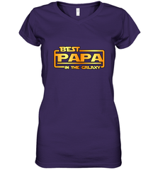 The best Papa in the galaxy Women's V-Neck T-Shirt Women's V-Neck T-Shirt - belovedtshirt