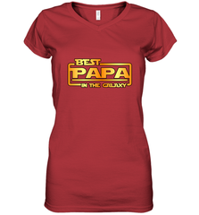 The best Papa in the galaxy Women's V-Neck T-Shirt Women's V-Neck T-Shirt - belovedtshirt