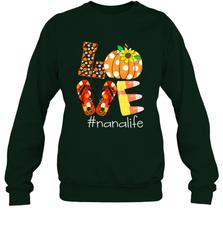 Funny Love Nanalife Pumpkin Flip Flops Nana Life Halloween Crewneck Sweatshirt Crewneck Sweatshirt - belovedtshirt