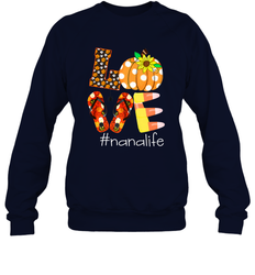 Funny Love Nanalife Pumpkin Flip Flops Nana Life Halloween Crewneck Sweatshirt