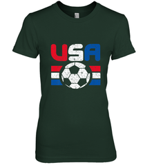 Distressed Red, White and Blue Soccer Flag Shirts of the USA Women's Premium T-Shirt Women's Premium T-Shirt - belovedtshirt