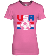 Distressed Red, White and Blue Soccer Flag Shirts of the USA Women's Premium T-Shirt Women's Premium T-Shirt - belovedtshirt