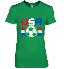 Distressed Red, White and Blue Soccer Flag Shirts of the USA Women's Premium T-Shirt Women's Premium T-Shirt - belovedtshirt