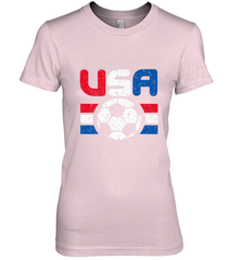 Distressed Red, White and Blue Soccer Flag Shirts of the USA Women's Premium T-Shirt Women's Premium T-Shirt - belovedtshirt