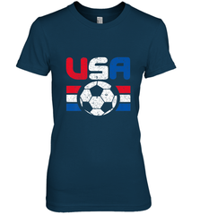 Distressed Red, White and Blue Soccer Flag Shirts of the USA Women's Premium T-Shirt Women's Premium T-Shirt - belovedtshirt