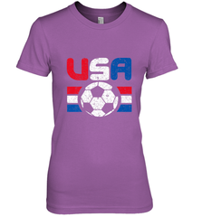 Distressed Red, White and Blue Soccer Flag Shirts of the USA Women's Premium T-Shirt Women's Premium T-Shirt - belovedtshirt