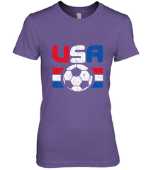Distressed Red, White and Blue Soccer Flag Shirts of the USA Women's Premium T-Shirt Women's Premium T-Shirt - belovedtshirt