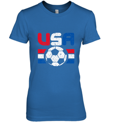Distressed Red, White and Blue Soccer Flag Shirts of the USA Women's Premium T-Shirt Women's Premium T-Shirt - belovedtshirt