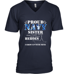 US Military Proud Navy Sister Men or Women Men's V-Neck