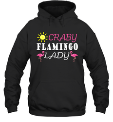 Crazy Pink Flamingo Lady Hooded Sweatshirt