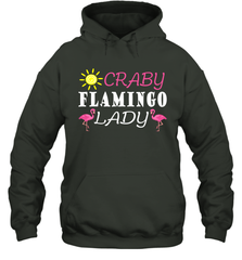 Crazy Pink Flamingo Lady Hooded Sweatshirt Hooded Sweatshirt - belovedtshirt