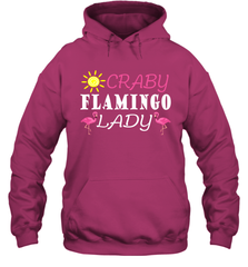 Crazy Pink Flamingo Lady Hooded Sweatshirt Hooded Sweatshirt - belovedtshirt
