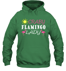 Crazy Pink Flamingo Lady Hooded Sweatshirt Hooded Sweatshirt - belovedtshirt