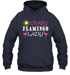 Crazy Pink Flamingo Lady Hooded Sweatshirt