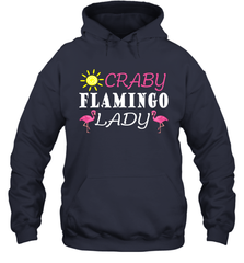 Crazy Pink Flamingo Lady Hooded Sweatshirt Hooded Sweatshirt - belovedtshirt