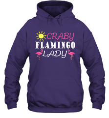Crazy Pink Flamingo Lady Hooded Sweatshirt Hooded Sweatshirt - belovedtshirt