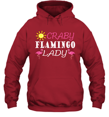Crazy Pink Flamingo Lady Hooded Sweatshirt Hooded Sweatshirt - belovedtshirt