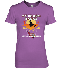Broom Broke So I Became an Arizona Cardinals Fan  NFL Halloween Costume Women's Premium T-Shirt Women's Premium T-Shirt - belovedtshirt