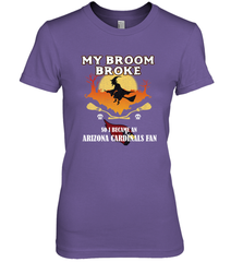 Broom Broke So I Became an Arizona Cardinals Fan  NFL Halloween Costume Women's Premium T-Shirt Women's Premium T-Shirt - belovedtshirt