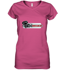 Cinemassacre Modern Chainsaw Logo Women's V-Neck T-Shirt Women's V-Neck T-Shirt - belovedtshirt