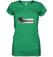 Cinemassacre Modern Chainsaw Logo Women's V-Neck T-Shirt Women's V-Neck T-Shirt - belovedtshirt