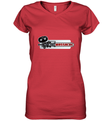 Cinemassacre Modern Chainsaw Logo Women's V-Neck T-Shirt Women's V-Neck T-Shirt - belovedtshirt