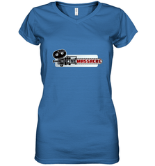 Cinemassacre Modern Chainsaw Logo Women's V-Neck T-Shirt Women's V-Neck T-Shirt - belovedtshirt